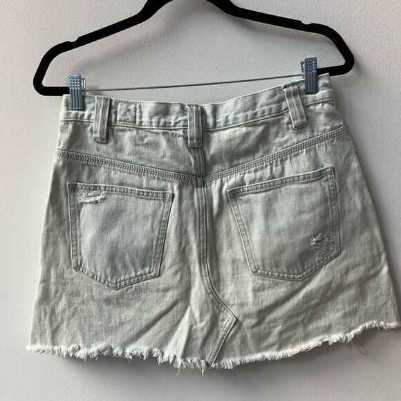 We the Free Light Wash Western Yoke Seam Denim Mini Skirt Size 28 - Picture 6 of 6